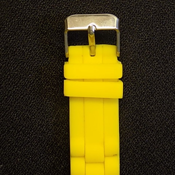 BORA YELLOW NUMERAL SILICONE BAND CRYSTAL WATCH - Picture 4 of 6